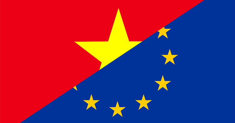 Vietnam and EU flags